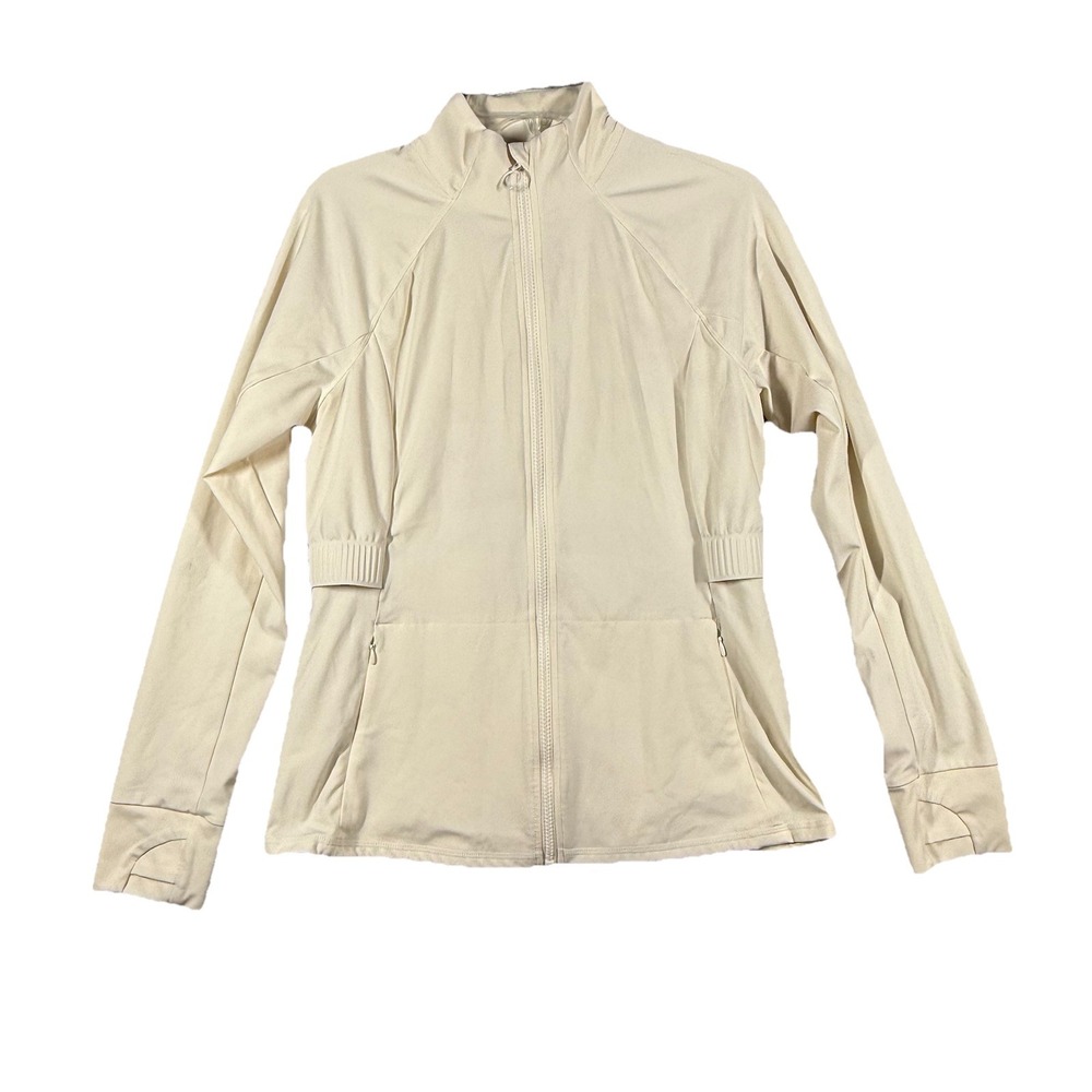 FABLETICS Ivory Long Sleeve Full Zip Jacket Size Large